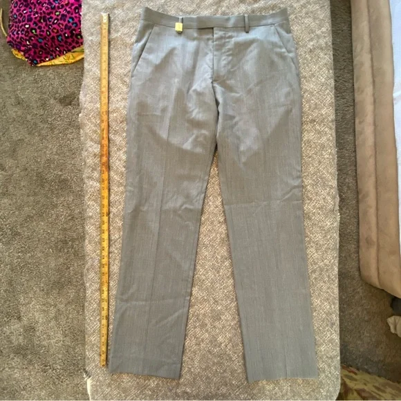 Banana Republic Tailored Slim Fit Gray Wool Pants Men’s 33x34 - Picture 1 of 13